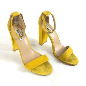 Steve Madden Yellow Suede Block Heel Sandals